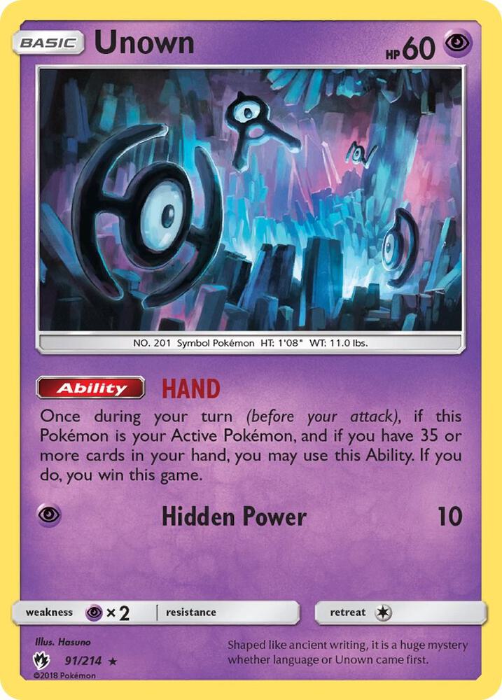 Unown 91/214 (SM - Lost Thunder)  | Good Games Adelaide SA