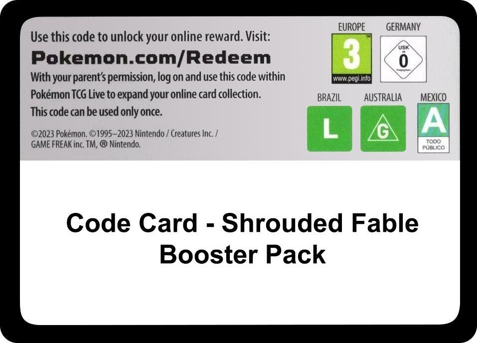 Code Card Shrouded Fable Booster Pack  (SV: Shrouded Fable)  | Good Games Adelaide SA