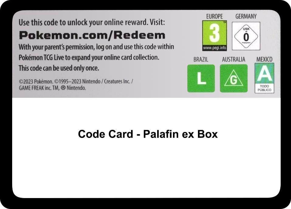 Code Card Palafin ex Box  (Miscellaneous Cards & Products)  | Good Games Adelaide SA