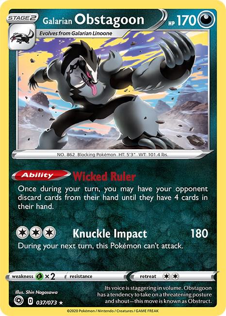 Galarian Obstagoon 37/73 (Champion's Path)  - Holofoil | Good Games Adelaide SA