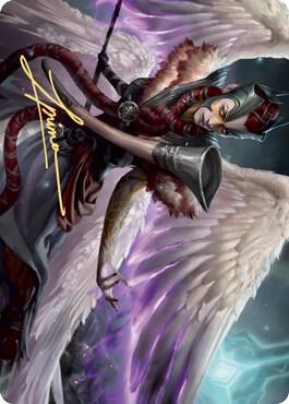 Firja Judge of Valor Art Card Gold Stamped Signature 56 (Art Series: Kaldheim)  | Good Games Adelaide SA