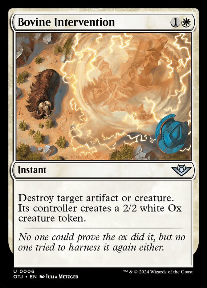 Bovine Intervention 6/286 (Outlaws of Thunder Junction)  - Foil | Good Games Adelaide SA