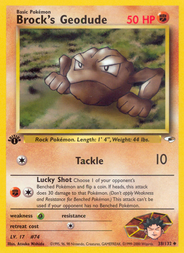 Brock's Geodude (38/132) [Gym Heroes 1st Edition] | Good Games Adelaide SA