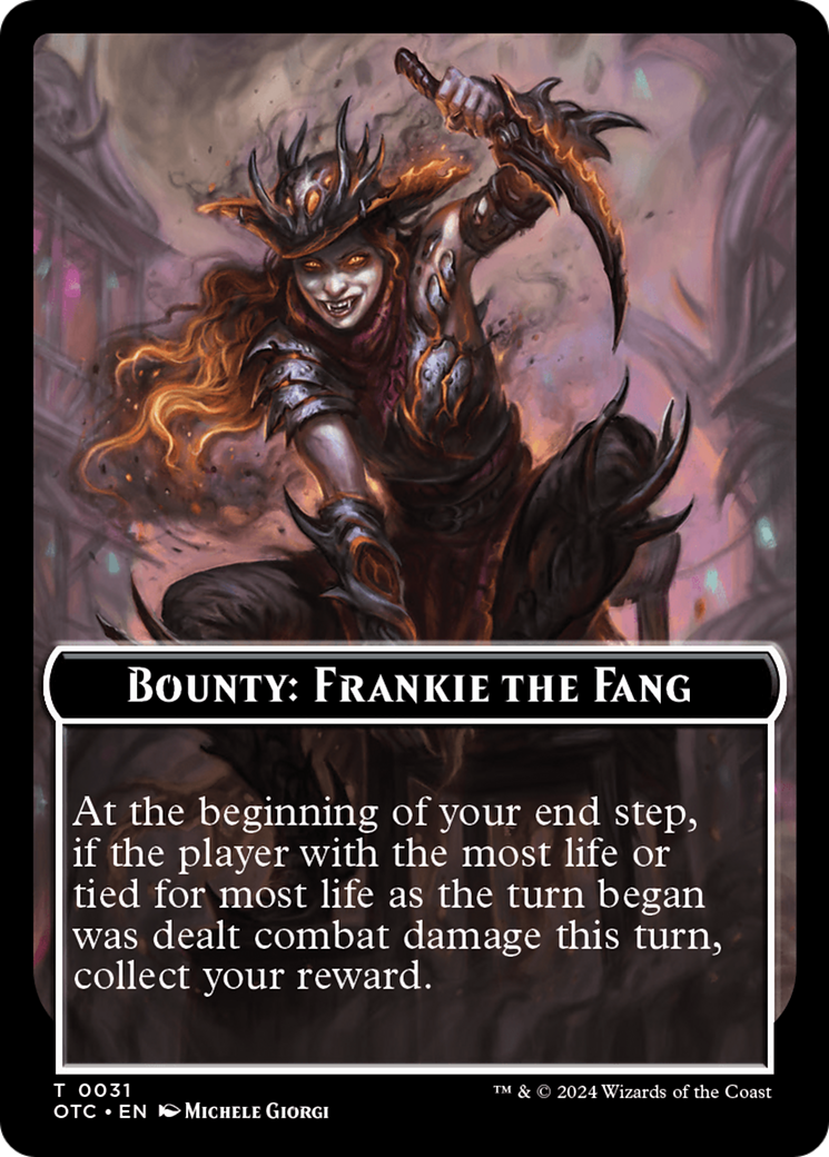 Bounty: Frankie the Fang // Bounty Rules Double-Sided Token [Outlaws of Thunder Junction Commander Tokens] | Good Games Adelaide SA