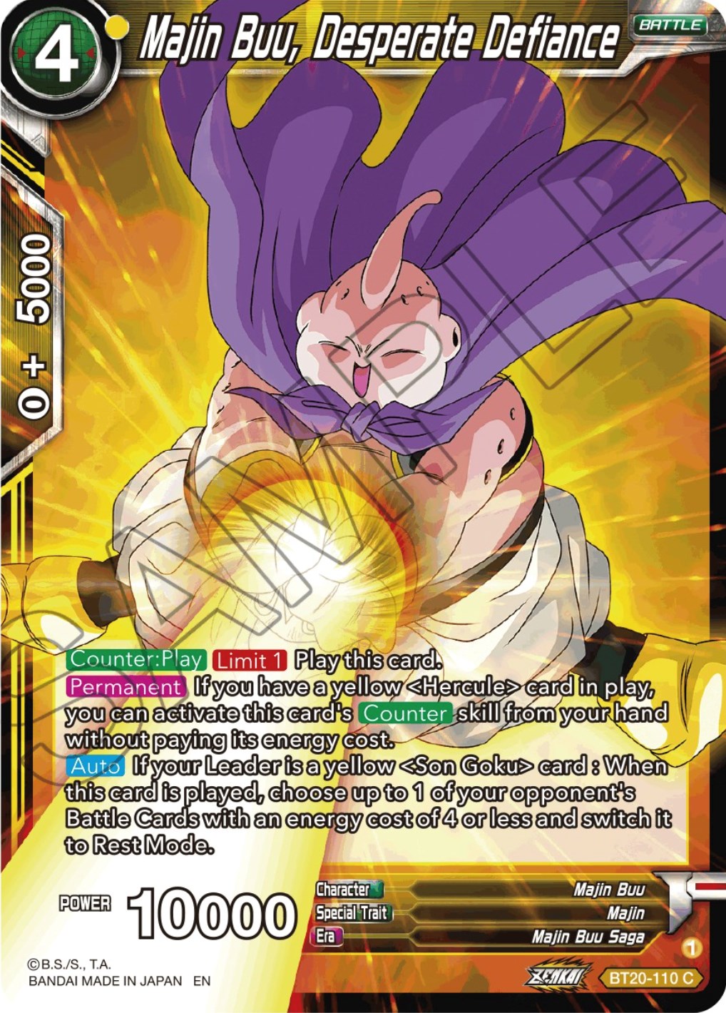 Majin Buu, Desperate Defiance (BT20-110) [Power Absorbed] | Good Games Adelaide SA