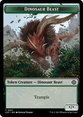 Dinosaur Beast // Dinosaur Double-Sided Token [The Lost Caverns of Ixalan Commander Tokens] | Good Games Adelaide SA