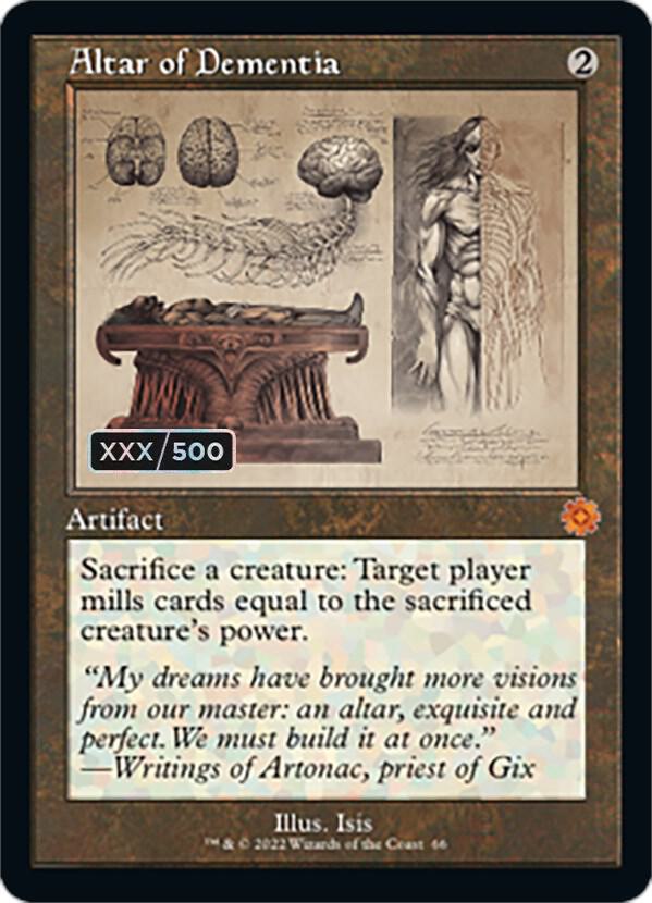 Altar of Dementia Schematic Serial Numbered 66 (The Brothers' War: Retro Frame Artifacts)  - Foil | Good Games Adelaide SA