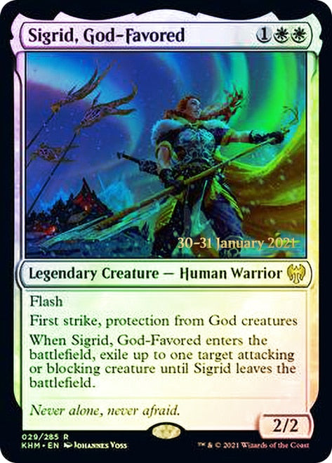 Sigrid, God-Favored  [Kaldheim Prerelease Promos] | Good Games Adelaide SA