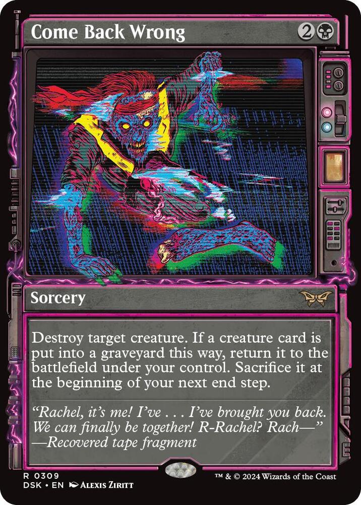 Come Back Wrong 309 (Duskmourn: House of Horror)  - Showcase Foil | Good Games Adelaide SA