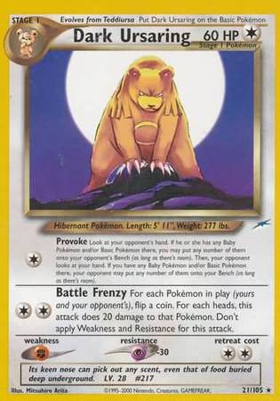 Dark Ursaring (21/105) [Neo Destiny Unlimited] | Good Games Adelaide SA