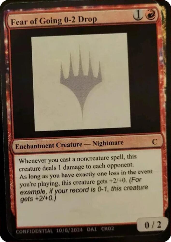 Fear of Going 0 2 Drop  (Un-Known Event Playtest Cards)  | Good Games Adelaide SA