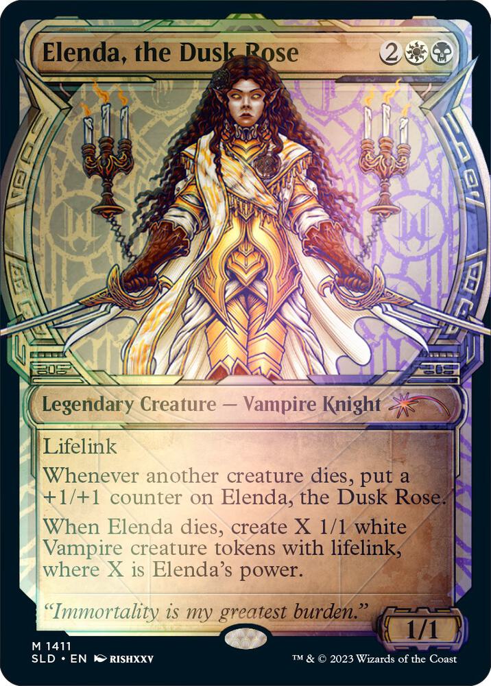 Elenda the Dusk Rose Rainbow Foil 1411 (Secret Lair Drop Series)  - Foil | Good Games Adelaide SA