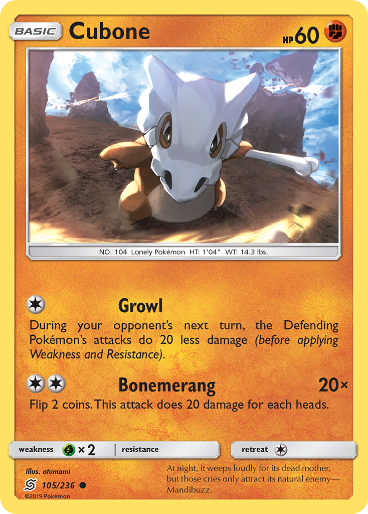 Cubone (105/236) [Sun & Moon: Unified Minds] | Good Games Adelaide SA