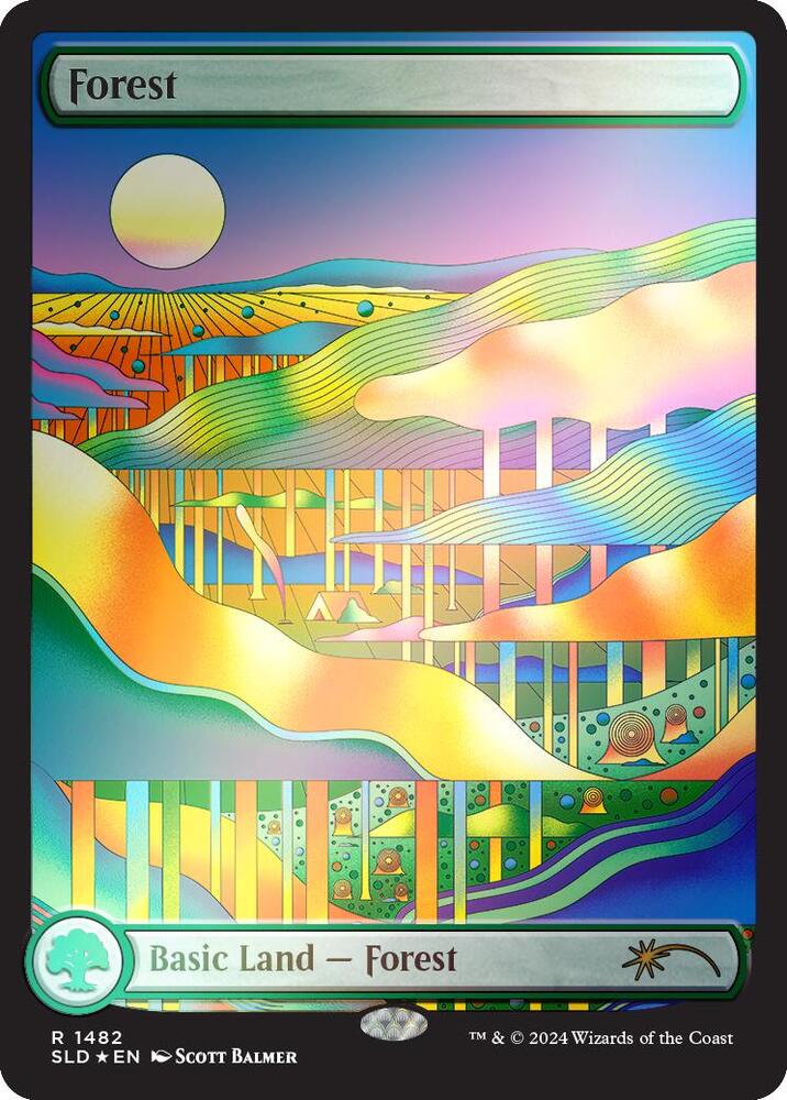 Forest 1482 Rainbow Foil 1482 (Secret Lair Drop Series)  - Foil | Good Games Adelaide SA
