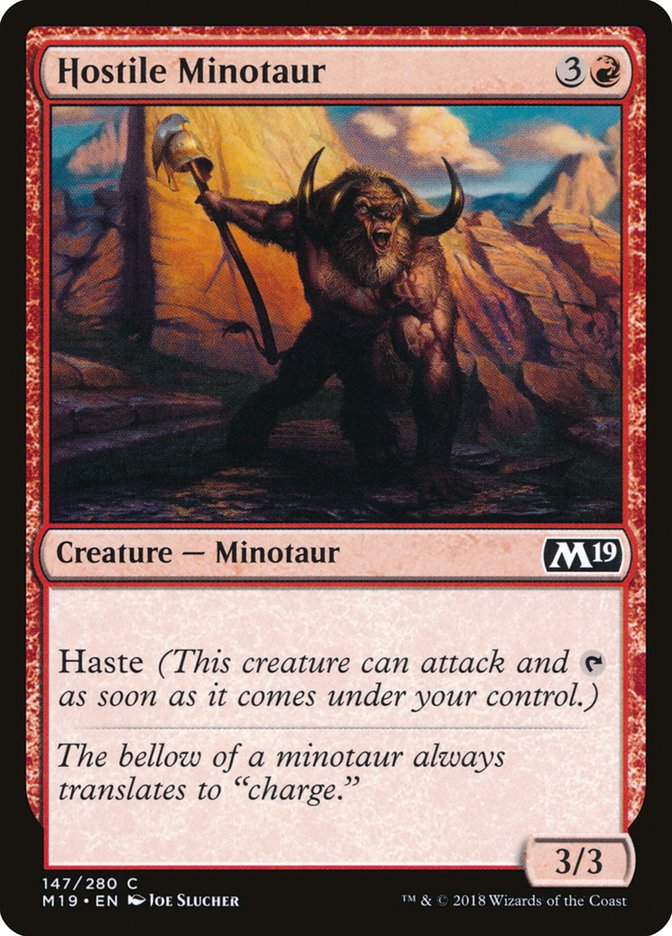Hostile Minotaur [Core Set 2019] | Good Games Adelaide SA