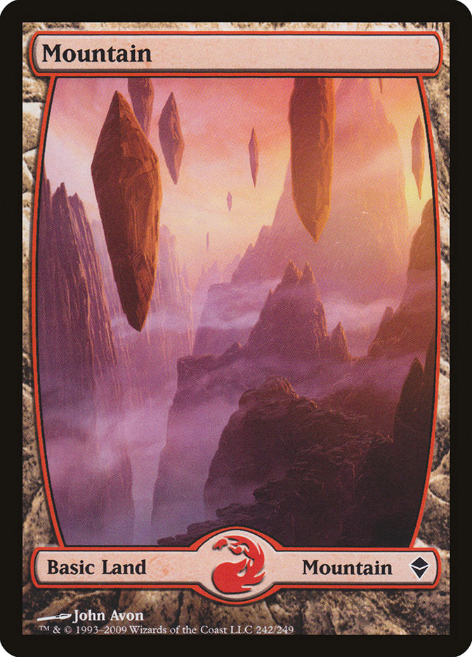 Mountain (242) - Full Art [Zendikar] | Good Games Adelaide SA