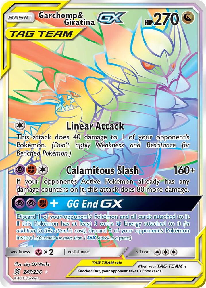Garchomp and Giratina GX Secret 247/236 (SM - Unified Minds)  - Holofoil | Good Games Adelaide SA