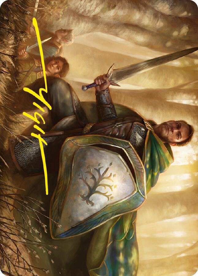 Boromir Warden of the Tower Art Card Gold Stamped Signature 1 (Art Series: Universes Beyond: The Lord of the Rings: Tales of Middle-earth)  | Good Games Adelaide SA