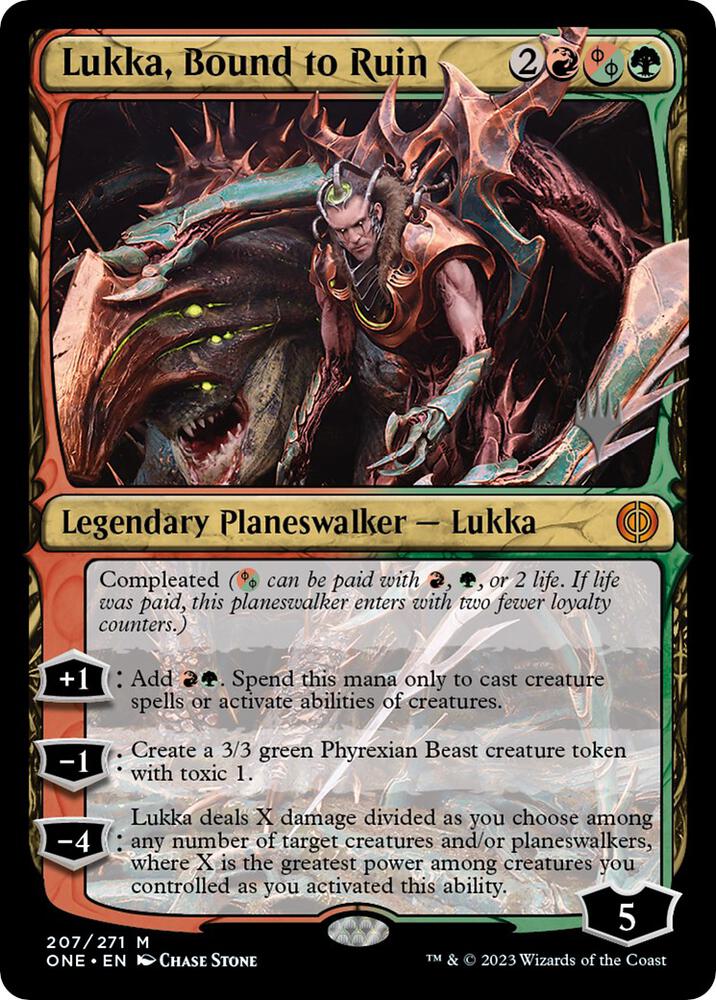 Lukka Bound to Ruin 207 (Promo Pack: Phyrexia: All Will Be One)  - Foil | Good Games Adelaide SA