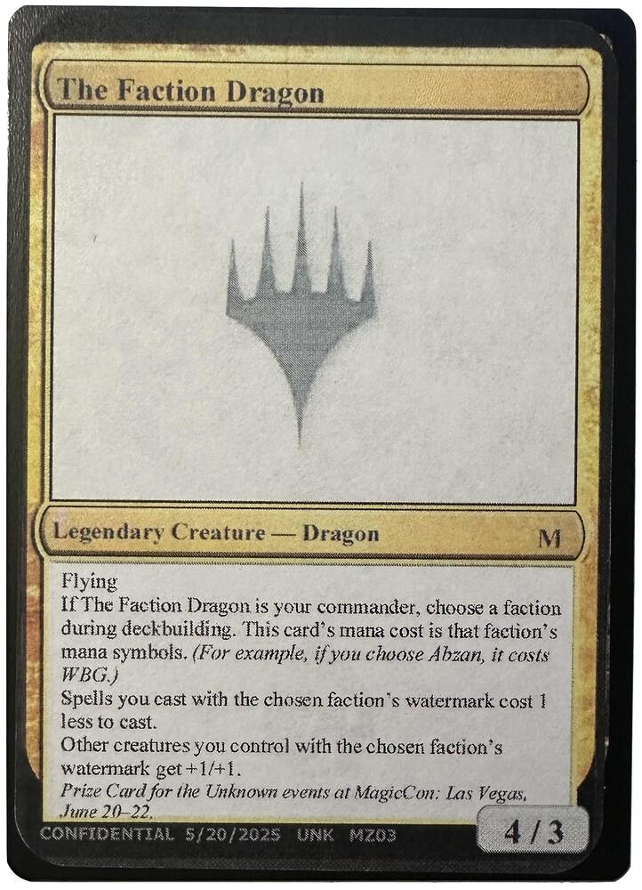 The Faction Dragon  (Un-Known Event Playtest Cards)  | Good Games Adelaide SA