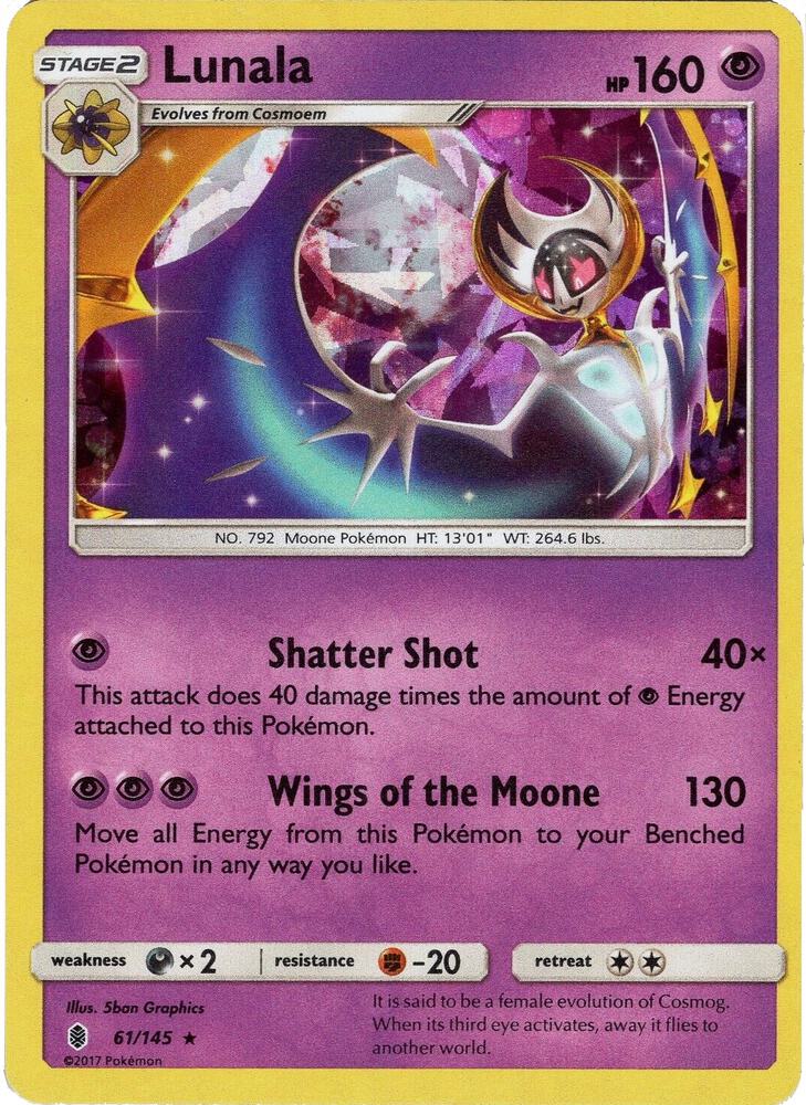 Lunala 61 145 Cracked Ice Holo 061/145 (Deck Exclusives)  - Holofoil | Good Games Adelaide SA