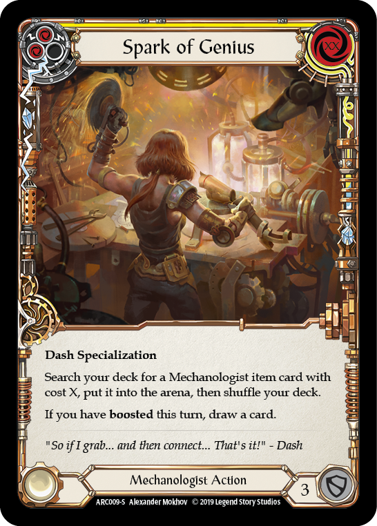 Spark of Genius [ARC009-S] 1st Edition Rainbow Foil | Good Games Adelaide SA