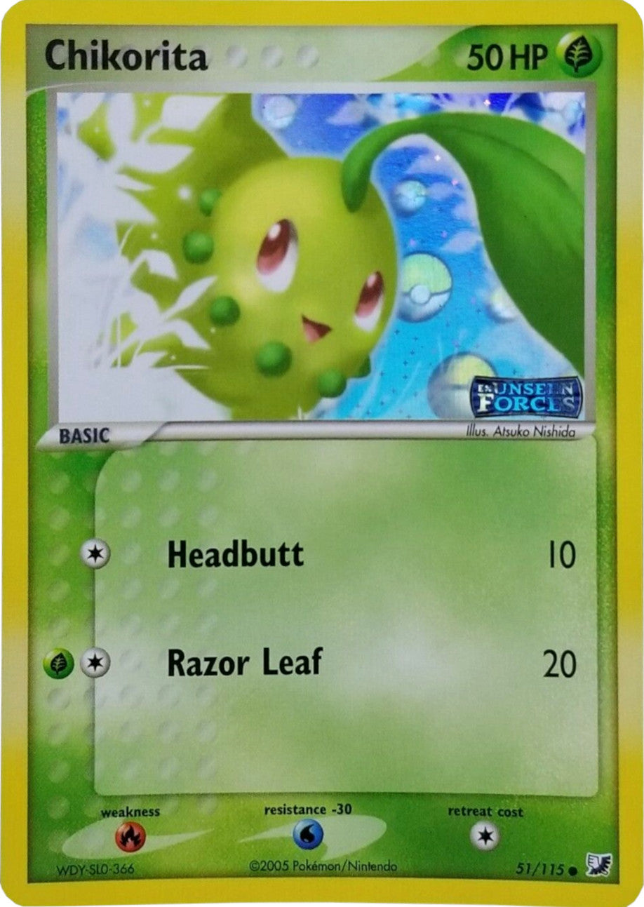 Chikorita (51/115) (Stamped) [EX: Unseen Forces] | Good Games Adelaide SA