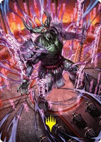Hidetsugu Devouring Chaos Art Card Gold Stamped Signature 56 (Art Series: Kamigawa: Neon Dynasty)  | Good Games Adelaide SA