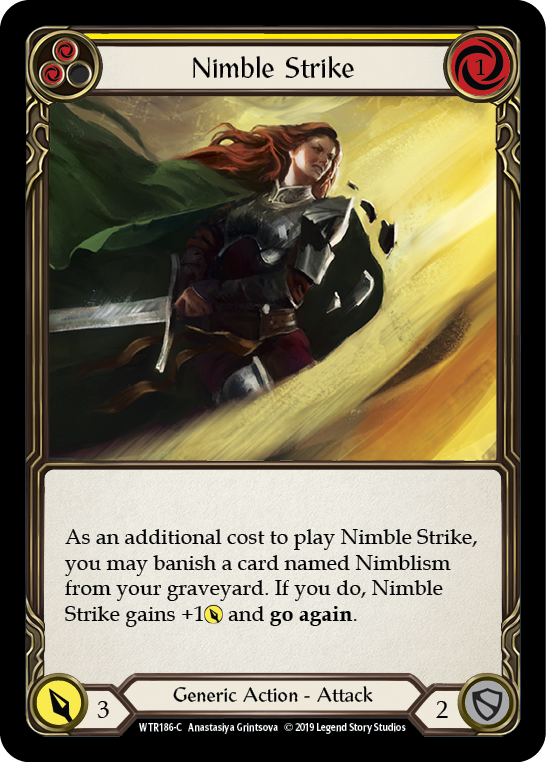 Nimble Strike (Yellow) [WTR186-C] Alpha Print Rainbow Foil | Good Games Adelaide SA