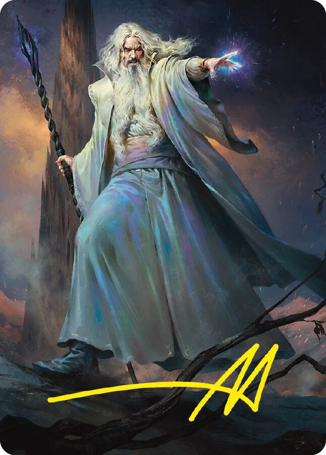 Saruman of Many Colors Art Card Gold Stamped Signature 20 (Art Series: Universes Beyond: The Lord of the Rings: Tales of Middle-earth)  | Good Games Adelaide SA