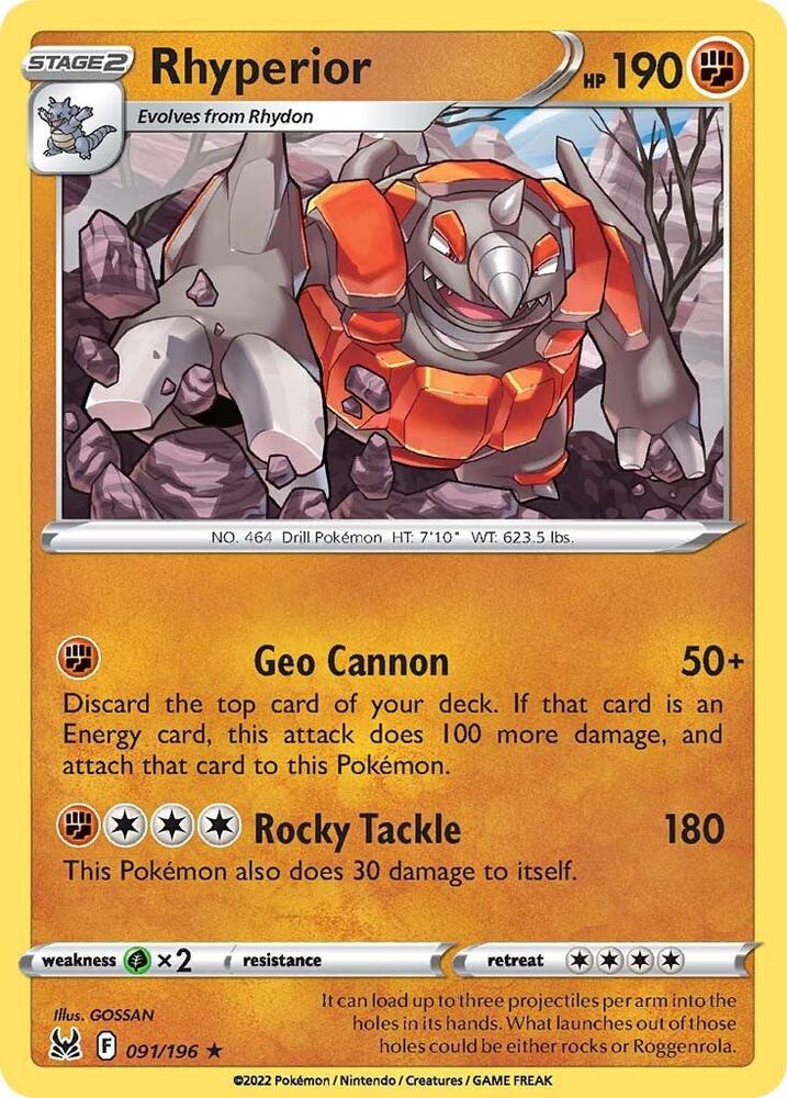 Rhyperior 091/196 (SWSH11: Lost Origin)  | Good Games Adelaide SA