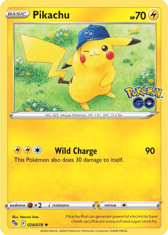 Pikachu 028/078 (Pokemon GO)  - Holofoil | Good Games Adelaide SA