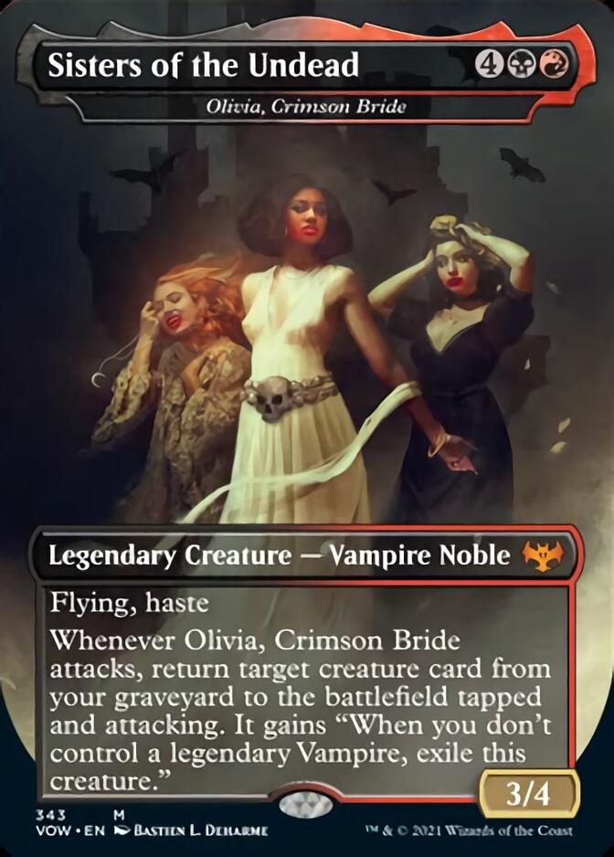 Sisters of the Undead - Olivia, Crimson Bride (Borderless) (Dracula Series) [Innistrad: Crimson Vow] | Good Games Adelaide SA