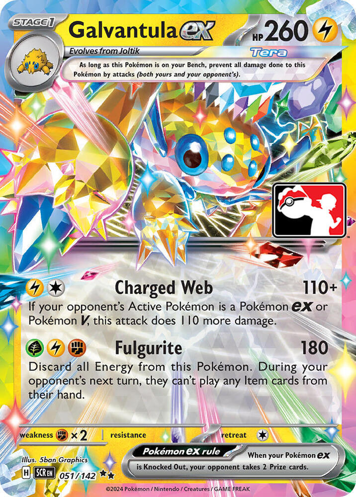 Galvantula ex Series 6 051/142 (Prize Pack Series Cards)  - Holofoil | Good Games Adelaide SA