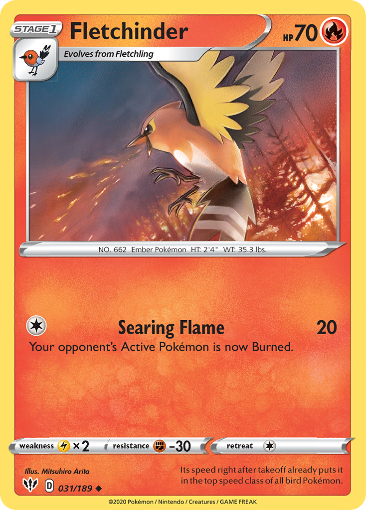 Fletchinder (031/189) [Sword & Shield: Darkness Ablaze] | Good Games Adelaide SA