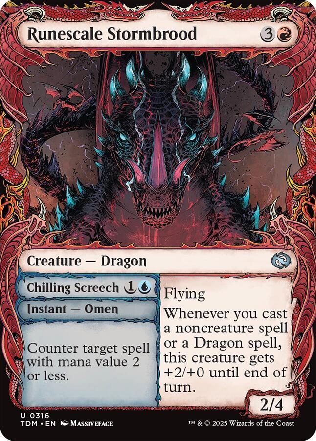 Runescale Stormbrood // Chilling Screech 316 (Tarkir: Dragonstorm)  - Foil | Good Games Adelaide SA