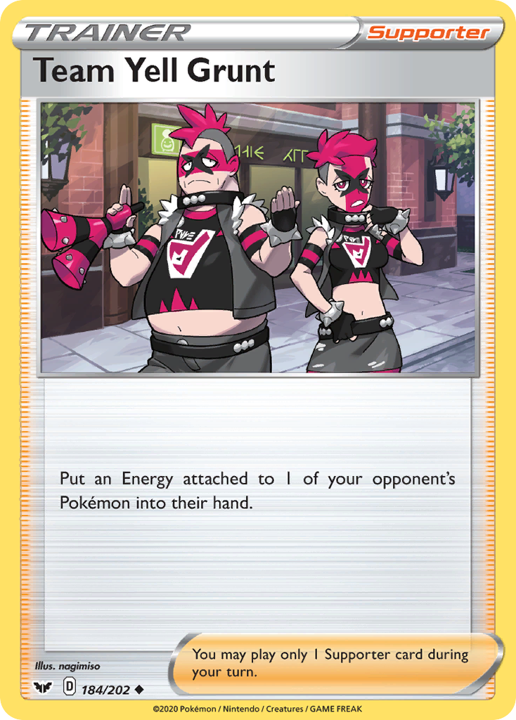 Team Yell Grunt (184/202) [Sword & Shield: Base Set] | Good Games Adelaide SA