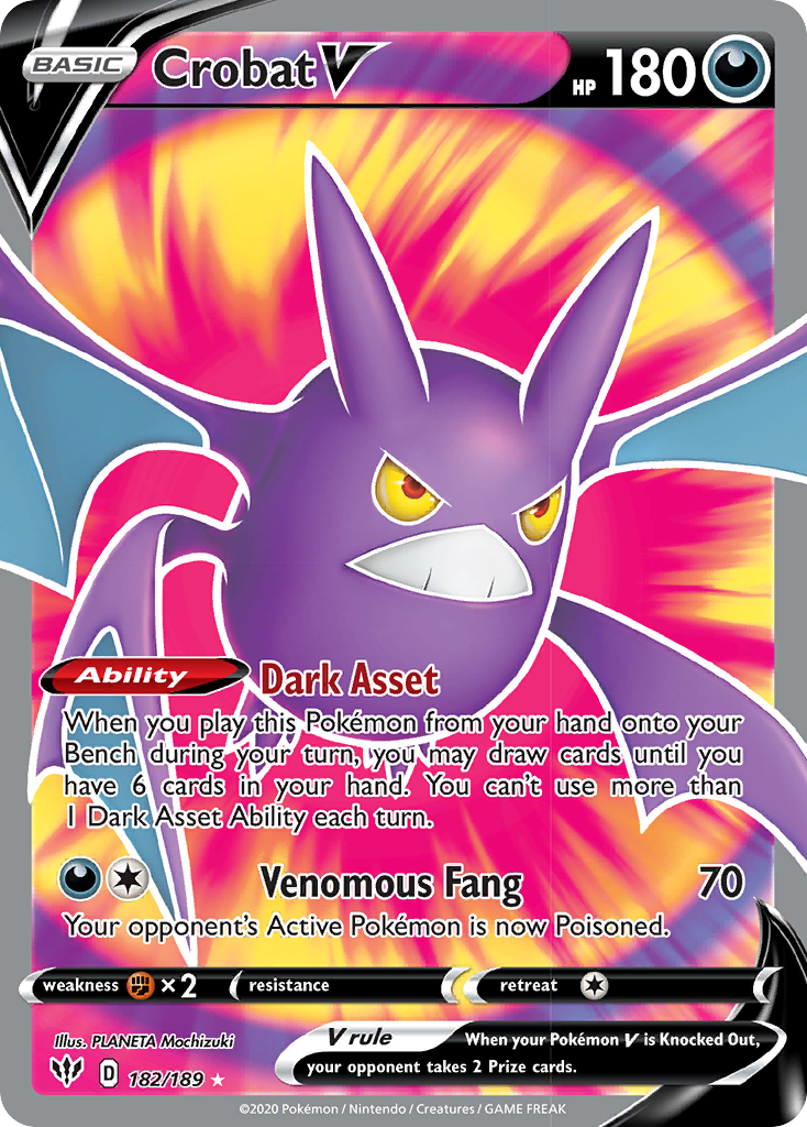 Crobat V (182/189) [Sword & Shield: Darkness Ablaze] | Good Games Adelaide SA