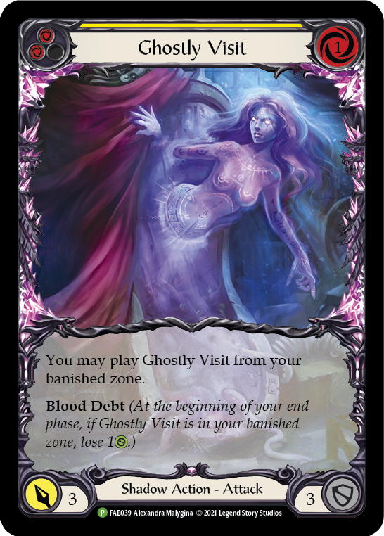 Ghostly Visit (Yellow) [FAB039] (Promo)  Rainbow Foil | Good Games Adelaide SA