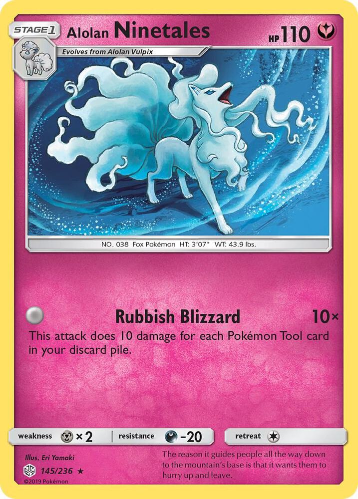 Alolan Ninetales 145/236 (SM - Cosmic Eclipse)  - Holofoil | Good Games Adelaide SA
