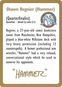1996 Shawn "Hammer" Regnier Biography Card [World Championship Decks] | Good Games Adelaide SA
