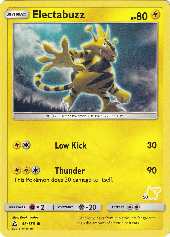 Electabuzz 43 156 58 Pikachu Stamped 043/156 (Battle Academy)  | Good Games Adelaide SA