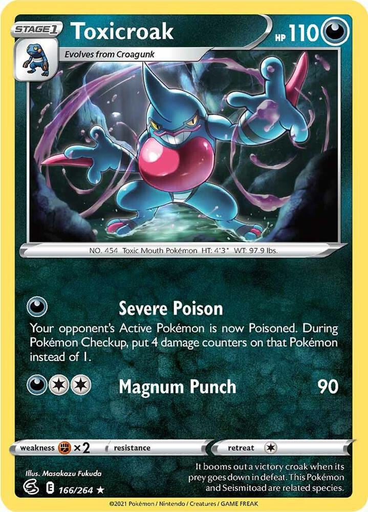 Toxicroak 166/264 (SWSH08: Fusion Strike)  | Good Games Adelaide SA