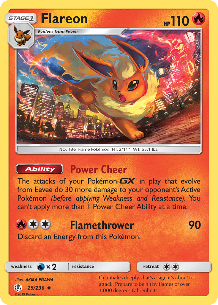 Flareon (25/236) [Sun & Moon: Cosmic Eclipse] | Good Games Adelaide SA