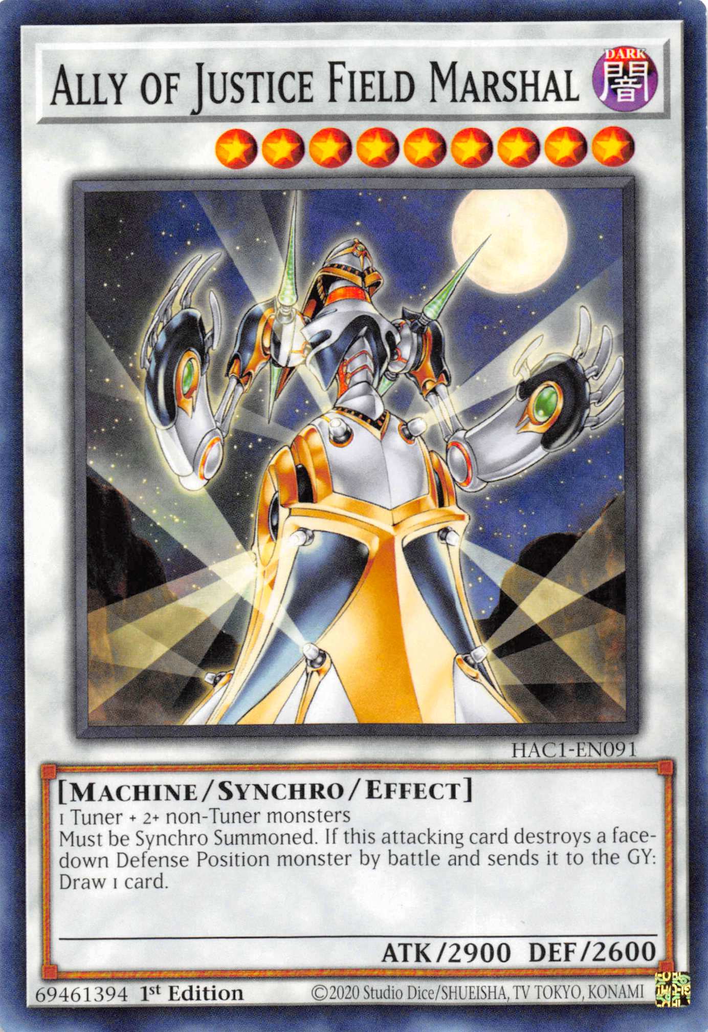 Ally of Justice Field Marshal [HAC1-EN091] Common | Good Games Adelaide SA