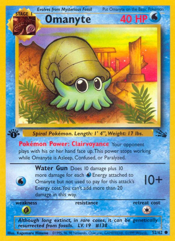 Omanyte (52/62) [Fossil 1st Edition] | Good Games Adelaide SA