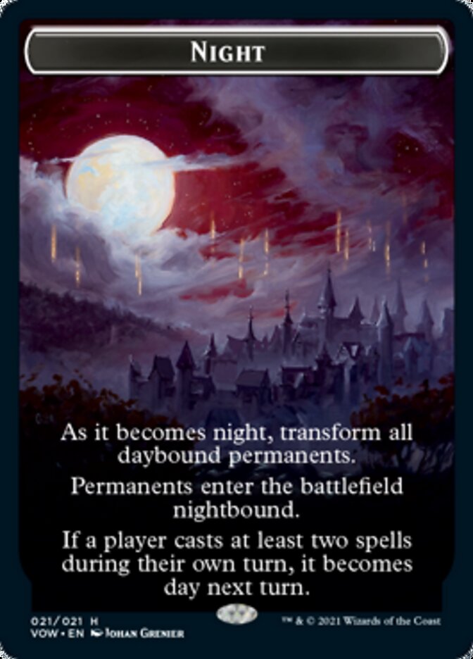 Day // Night Double-sided Token [Innistrad: Crimson Vow Tokens] | Good Games Adelaide SA