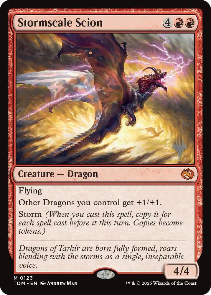 Stormscale Scion 123 (Promo Pack: Tarkir: Dragonstorm)  - Foil | Good Games Adelaide SA