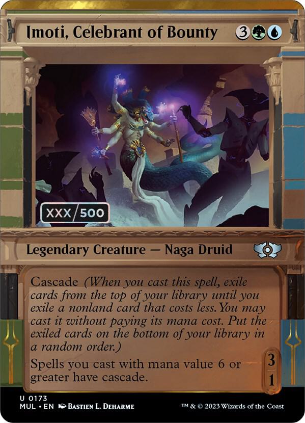 Imoti, Celebrant of Bounty Serialized 173 (March of the Machine: Multiverse Legends)  - Double Rainbow Foil | Good Games Adelaide SA