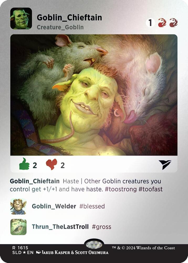 Goblin Chieftain Rainbow Foil 1615 (Secret Lair Drop Series)  - Foil | Good Games Adelaide SA